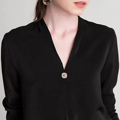 luxurious purple square zirconia brooch